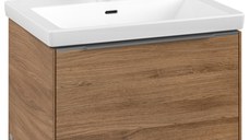 Dulap baza suspendat Villeroy & Boch Subway 3.0 cu iluminare  62x43x48cm  Oak Kansas  maner aluminiu