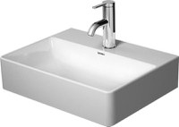 Lavoar Duravit DuraSquare 45x35 cm  fara preaplin  cu capac ceramic pentru ventil inclus si finisaj suplimentar - 1