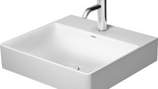 Lavoar Duravit DuraSquare 50x47cm  fara preaplin  montare pe mobilier  cu capac ceramic pentru ventil inclus  alb