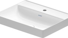 Lavoar Duravit DuraSquare 59x47cm  fara preaplin  montare pe blat  cu capac ceramic pentru ventil inclus  alb