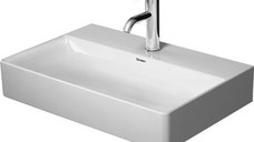 Lavoar Duravit DuraSquare Compact  60x40cm  fara preaplin  montare pe mobilier  cu capac ceramic pentru ventil inclus  alb