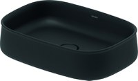 Lavoar Duravit Zencha 55x39cm  montare pe blat  fara orificiu baterie  fara preaplin  DuraCeram  WonderGliss  antracit mat - 1