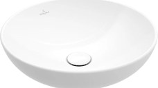 Lavoar rotund tip bol Villeroy & Boch Loop & Friends 38cm fara preaplin  material TitanCeram  montare pe blat  alb Alpin