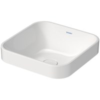 Lavoar tip bol Duravit Happy D.2 Plus 40x40cm  cu capac ceramic pentru ventil inclus  alb - 1