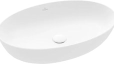 Lavoar tip bol Villeroy & Boch Artis 61x41cm  fara orificiu baterie  fara preaplin  montare pe blat  alb mat
