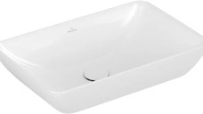 Lavoar tip bol Villeroy & Boch Venticello CeramicPlus 55x36cm  cu preaplin  montare pe blat  alb Alpin
