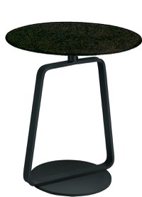 Masuta Dexo Bottles diametru 40cm  h45cm  baza metalica black  blat ceramic Vulcano Nero - 1