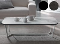 Masuta Dexo Combo 130x70cm  h35cm  baza metalica negru  blat ceramic Stone Slate - 1