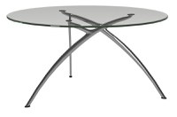 Masuta Stressless Enigma  d 90cm  h44cm  baza aluminiu  tip sticla transparenta - 1