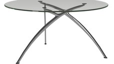 Masuta Stressless Enigma  d 90cm  h44cm  baza aluminiu  tip sticla transparenta