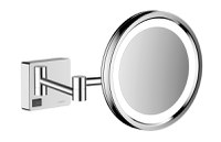 Oglinda cosmetica cu brat Hansgrohe Logis AddStoris x3  16cm  iluminat LED  crom - 1