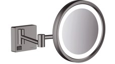 Oglinda cosmetica cu brat Hansgrohe Logis AddStoris x3  16cm  iluminat LED  negru periat