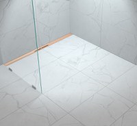 Pachet rigola de dus Kessel Linearis Infinity 60  Megastop  90cm  capac cupru periat - 1