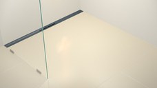 Pachet rigola de dus Kessel Linearis Infinity 90  Megastop  90cm  capac negru mat