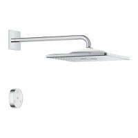 Palarie de dus Grohe Rainshowe SmartConnect 310 Cube cu 2 jeturi si brat de dus 422mm de perete  crom - 1
