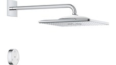 Palarie de dus Grohe Rainshowe SmartConnect 310 Cube cu 2 jeturi si brat de dus 422mm de perete  crom