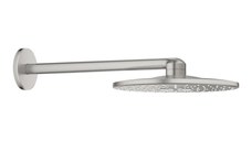 Palarie de dus Grohe RainShower SmartActive 310  2 tipuri de jet  cu brat de dus 43cm de perete  supersteel