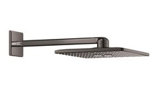 Palarie de dus Grohe RainShower SmartActive 310 Cube  2 tipuri de jet  cu brat de dus 43mm de perete  hard graphite