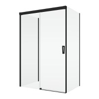 Perete lateral fix Ronal (SanSwiss) Cadura CAST 80cm  sticla AquaPerle 6mm  profil negru mat - 1