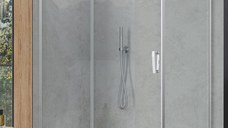 Perete lateral fix Ronal (SanSwiss) Cadura CAST 80cm  sticla AquaPerle  profil slefuit lucios