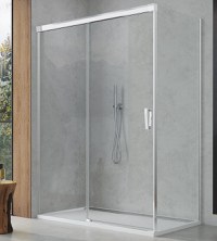 Perete lateral fix Ronal (SanSwiss) Cadura CAST 80cm  sticla AquaPerle  profil slefuit lucios - 1