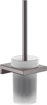 Perie wc cu suport Hansgrohe AddStoris  negru periat - 1