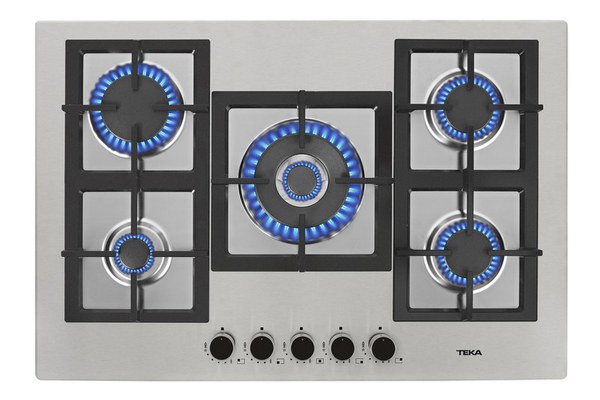 Plita gaz incorporabila Teka EFX 70.1 5G AI AL DR CI cu 5 arzatoare  75 cm  butoane frontale metalice  gratare fonta  inox