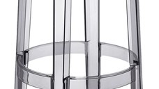 Scaun bar Kartell Charles Ghost 2005 design Philippe Starck  h75cm  gri transparent