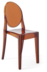 Set 2 scaune Kartell Victoria Ghost design Philippe Starck maro transparent - 1