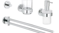 Set 4 accesorii baie Grohe Essential Master 4-in-1 40846001 crom