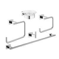 Set 5 accesorii baie Grohe Essentials Cube Master 5-in-1  crom - 1