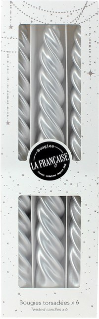 Set 6 lumanari La Francaise Colorama de Fetes Twist\'n Light  h255mm  argintiu - 1