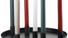 Set 6 suporturi lumanari cu tava magnetica La Francaise 30cm  negru