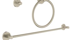 Set accesorii baie Grohe Essentials City 3-in-1  3 piese  brushed nickel