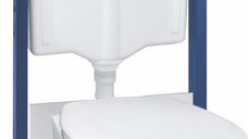 Set complet Grohe Solido Compact 4in1  cu vas wc suspendat Bau Ceramic cu capac inchidere lenta  rezervor incastrat cu cadru si clapeta Start crom