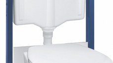 Set complet Grohe Solido Compact 4in1 cu vas wc suspendat Bau Ceramic cu capac inchidere lenta rezervor incastrat cu cadru si clapeta Start crom