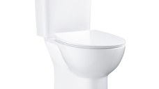 Set complet vas wc Grohe Bau Ceramic Rimless cu rezervor si capac slim cu inchidere lenta  alb