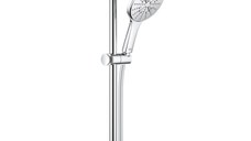 Set de dus Grohe Rainshower SmartActive 130 cu bara 60cm  furtun 175cm  polita si para de dus cu 3 jeturi  crom