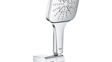 Set de dus Grohe Rainshower SmartActive 130 Cube cu agatatoare  furtun 150cm si para de dus cu 3 jeturi  crom