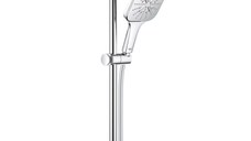 Set de dus Grohe Rainshower SmartActive 130 Cube cu bara 60cm  furtun 175cm  polita si para de dus cu 3 jeturi  crom