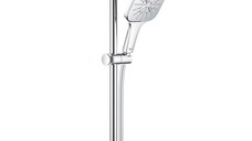 Set de dus Grohe Rainshower SmartActive 130 Cube cu para de dus 3 jeturi  furtun 175cm si bara 60cm  savoniera  crom