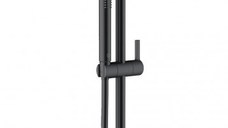 Set de dus Kludi Nova Fonte Puristic  para cu 1 jet  furtun de 1600mm si bara 900mm  negru mat