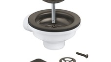 Set de scurgere cu preaplin Grohe pentru chiuveta cu 1 cuva  brushed hard graphite