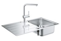 Set Grohe Minta chiuveta inox K500 45-S 86x50cm si baterie cu pipa extractibila  crom - 1