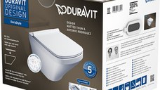 Set vas WC suspendat Duravit Durastyle Rimless 54cm finisaj WonderGliss si capac inchidere lenta