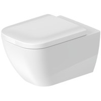 Set vas WC suspendat Duravit Happy D.2 Rimless   finisaj WonderGliss si capac cu inchidere lenta - 1