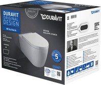 Set vas WC suspendat Duravit ME by Starck Rimless 57x37cm cu capac inchidere lenta - 1