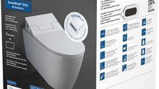 Set vas WC suspendat Duravit ME by Stark si capac slim SensoWash cu functie de bideu