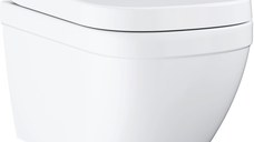 Set vas wc suspendat Grohe Euro Ceramic Rimless si capac cu inchidere lenta  Triple Vortex  alb