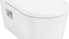 Set vas wc suspendat Hansgrohe EluPura Original S AquaChannel Flush  SmartClean si capac slim cu inchidere lenta  alb